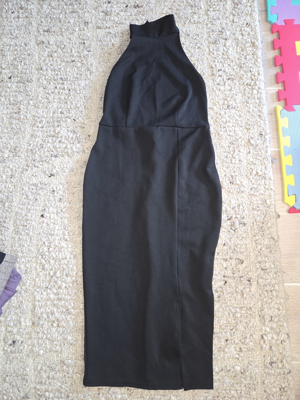 Missguided Black Halter Midi Dress
